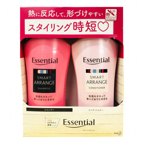 KAO Essential 保護發質防毛燥智慧型洗護髮套裝 480ml+480ml (粉紅色)