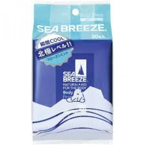 SEA BREEZE 冰涼感降溫止汗濕巾 30枚入 薄荷