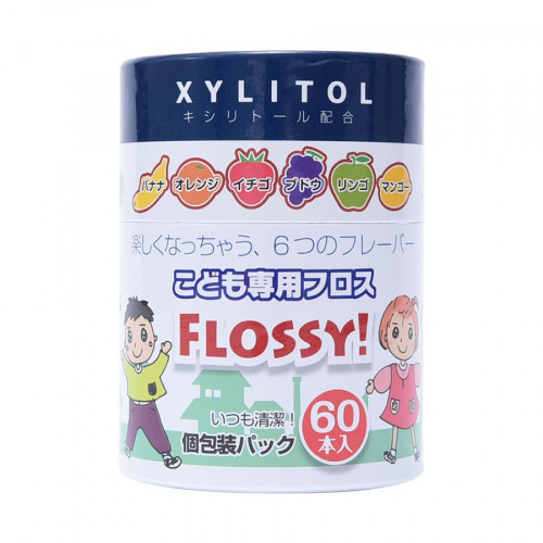 Flossy 兒童彩色水果味牙線60支