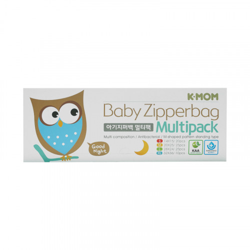 K-MOM Baby Zipperbag Multipack  寶寶抗菌儲存袋-4款裝 (S+M+L+XL) 80pcs