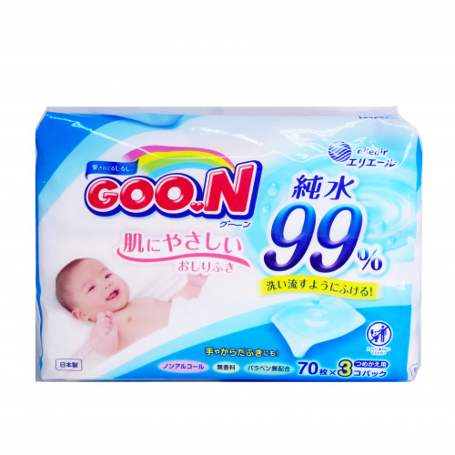 大王 99%純水 嬰兒濕紙巾 70枚*3