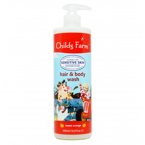 英國 Childs Fram 兒童防敏感洗護系列 Hair & Body Wash Sweet Orange 甜橙味2合1洗髮沐浴露 500ml