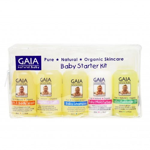 Gaia 嬰兒洗護套裝 - 沐浴露+洗髮露+按摩油+潤膚露+舒緩潤膚露 5 x 50ml