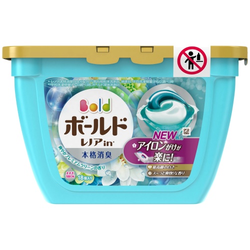 P&G BOLD GEL BALL 3D 豪華潔淨白葉花香香氛抗菌防菌洗衣球18粒盒裝 (藍身)