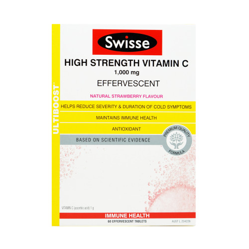 澳洲 SWISSE High Strength Vitamin C 1000mg 強力維生素C泡騰片 20片 x 3件裝