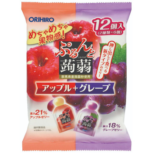Orihiro 蘋果 + 提子蒟蒻 240g (2種類 x 6個) 240g