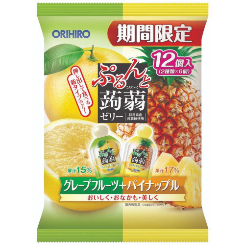 Orihiro 葡萄柚 + 鳳梨 蒟蒻 240g (2種類 x 6個) 240g