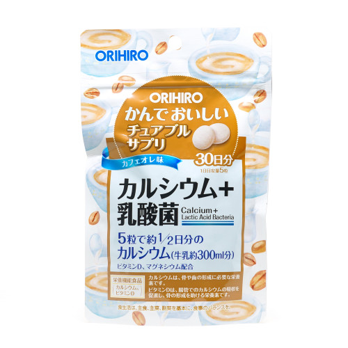 Orihiro 咀嚼糖 鈣 + 乳酸菌 120粒 咖啡味