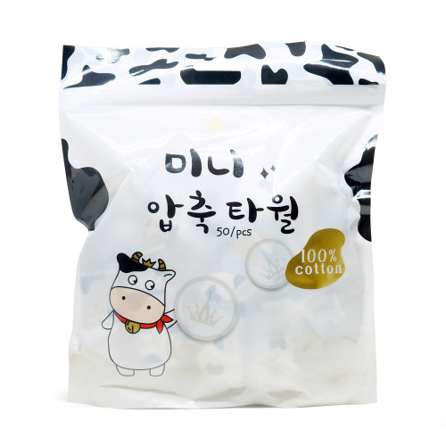 韓國 AMORTALS 爾木萄小奶片壓縮毛巾 50粒